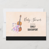Invitation Baby shower de violon, de chaussures de ballet et (Devant)