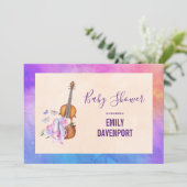 Invitation Baby shower de violon, de chaussures de ballet et (Debout devant)