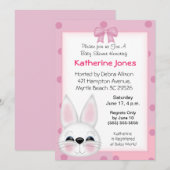 Invitation Baby shower de visage lapin lapin (Devant / Derrière)