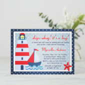 Invitation Baby shower de voilier (Debout devant)