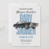Invitation Baby shower de voiture Classic Retro (Devant)