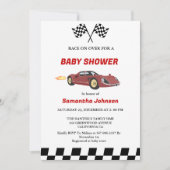 Invitation Baby shower de voiture de course (Devant)