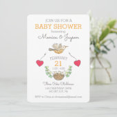 Invitation Baby shower de vol d'oiseau Mama le plus doux Or (Debout devant)