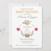 Invitation Baby shower de vol d'oiseau Mama le plus doux Or (Devant)