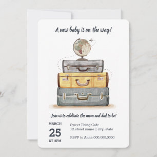 Invitation Baby shower de voyage neutre pour les femmes Invit