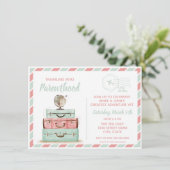 Invitation Baby shower de voyage Parenthode Coral Mint (Debout devant)