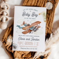 Baby shower de voyage pour garçons d'avion vintage