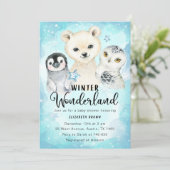 Invitation Baby shower de Winter Wonderland Boy (Debout devant)