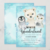 Invitation Baby shower de Winter Wonderland Boy (Devant / Derrière)