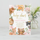 Invitation Baby shower de Woodland (Debout devant)
