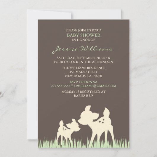 Invitation Baby shower de Woodland (Devant)