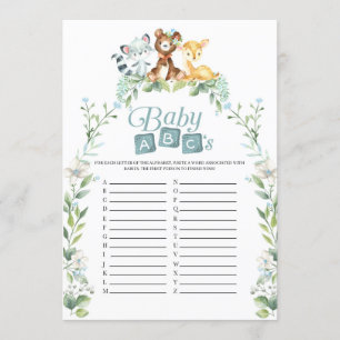 Invitation Baby shower de Woodland Baby ABC's Game
