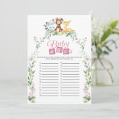 Invitation Baby shower de Woodland Baby ABC's Game (Debout devant)