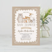 Invitation Baby shower de Woodland Showshaw (Debout devant)