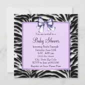 Invitation Baby shower de zèbre violet de lavande (Dos)