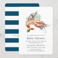 Baby shower d'ébullition minimal de l'écrevisse |