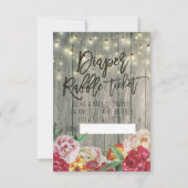 Invitation Baby shower Déchets Raffin Billet Fleur Bois Lumiè (Devant)