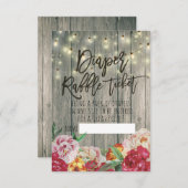 Invitation Baby shower Déchets Raffin Billet Fleur Bois Lumiè (Devant / Derrière)