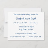 Invitation Baby shower d'écureuil bleu à la campagne (Dos)