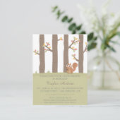 Invitation Baby shower d'écureuil de forêt d'automne (Debout devant)