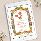 Invitation Baby shower d'écureuil de tournesol petit Citrouil