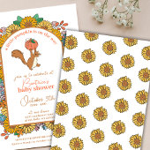 Invitation Baby shower d'écureuil de tournesol petit Citrouil