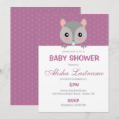 Invitation Baby shower d'écureuil mignon (Devant / Derrière)