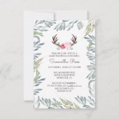 Invitation BABY SHOWER DEER ANTLER Invitation, Fille (Devant)