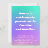 Invitation Baby shower dégradé rouge vert rétro (Devant)