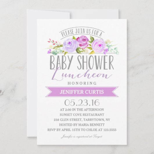 Invitation Baby shower déjeuner| Baby shower (Devant)