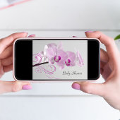 Invitation Baby shower d'élégance orchidée rose