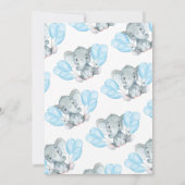 Invitation Baby shower d'éléphant aquarelle (Dos)