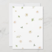 Invitation Baby shower d'éléphant blanc floral (Dos)