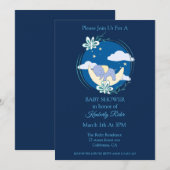 Invitation Baby shower d'éléphant couché (Devant / Derrière)