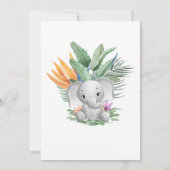 Invitation Baby shower d'éléphant de bébé tropical (Dos)