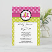 Invitation Baby shower d'éléphant de Morue Point P (Debout devant)