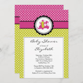 Invitation Baby shower d'éléphant de Morue Point P (Devant / Derrière)