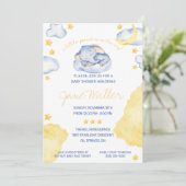 Invitation Baby shower d'éléphant dormant (Debout devant)