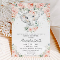 Baby shower d'éléphant doux et flou adorable