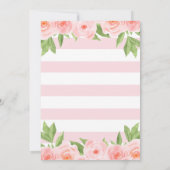 Invitation Baby shower d'éléphant floral - Fille (Dos)