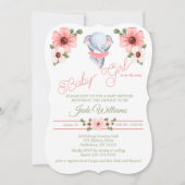 Invitation Baby shower d'éléphant Girl Ballerina (Devant)