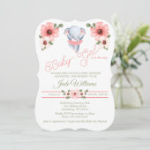 Invitation Baby shower d'éléphant Girl Ballerina (Debout devant)