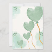 Invitation Baby shower d'éléphant illustratif vert et jaune (Dos)