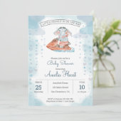 Invitation Baby shower d'éléphant Jet ski (Debout devant)