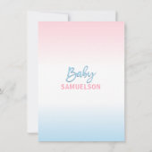 Invitation Baby shower d'éléphant neutre rose ou bleu (Dos)