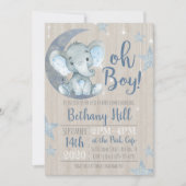 Invitation Baby shower d'éléphant pour bébés (Devant)