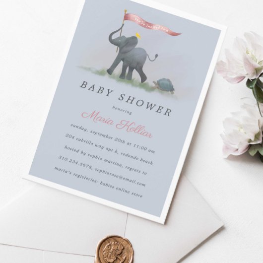 Invitation Baby shower d'éléphant pour bébés