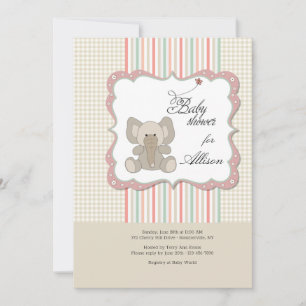 Invitation Baby shower d'éléphant pour bébés mignons