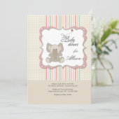 Invitation Baby shower d'éléphant pour bébés mignons (Debout devant)