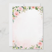 Invitation Baby shower d'éléphant rose et or (Dos)